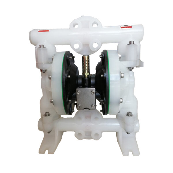 Bomba neumática de doble diafragma conexión de  1-1/2″  Despacho 35gpm, consumo de aire: 14cfm@100psi.