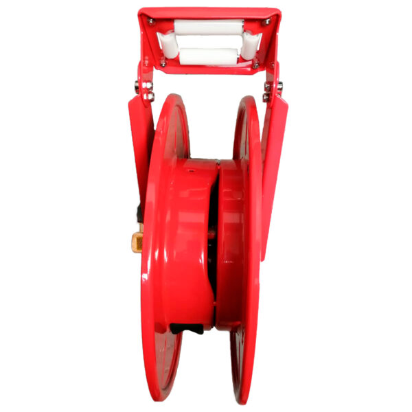 Carretel metálico autoretractil. Sin manguera para 3000psi, con entrada y salida de 1/2". Capacidad para mangueras de: 1/2" hasta 18mts, 3/8" hasta 18mts, 1/4" hasta 18mts, 3/4" hasta 8mts. - Imagen 4
