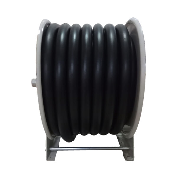 Carretel metálico autoretractil, sin manguera para 300psi, con entrada y salida de 1". Capacidad para mangueras de: 3/4" hasta 15mts y de 1" hasta 15mts. - Imagen 2