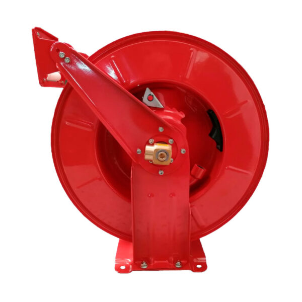 Carretel metálico autoretractil. Sin manguera para 3000psi, con entrada y salida de 1/2". Capacidad para mangueras de: 1/2" hasta 18mts, 3/8" hasta 18mts, 1/4" hasta 18mts, 3/4" hasta 8mts. - Imagen 3